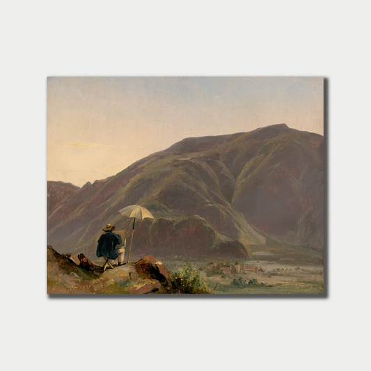 View of Bozen with a Painter, Jules Coignet